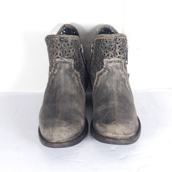 Corral CircleG Women’s US6,5 Leather Distressed Gray Cutout Ankle Western Boots - Picture 4 of 16